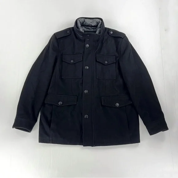 GUESS wool coat with grey puffer lining - Men’s M - Picture 2 of 5